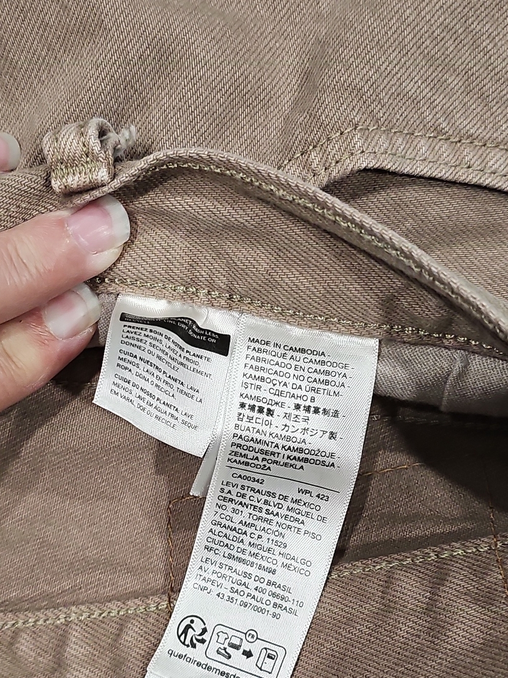Levi's 501 Men's Straight Jeans in Khaki Brown 32 X 32 - Picture 4 of 8
